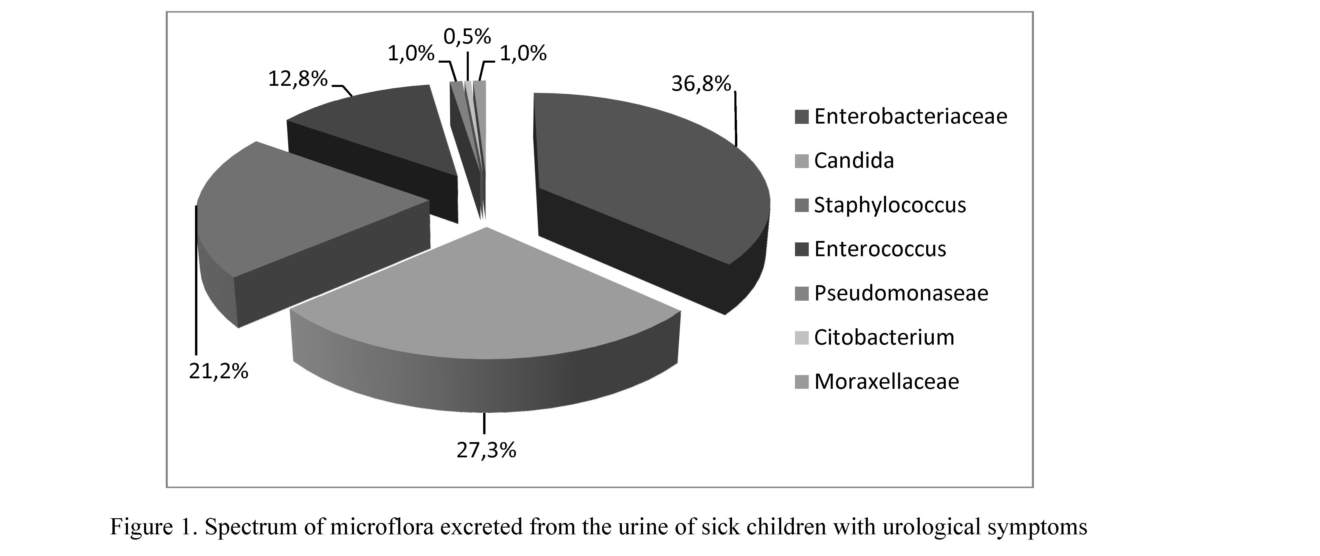 Etiological structure of infectious agents in the urinary tract among children