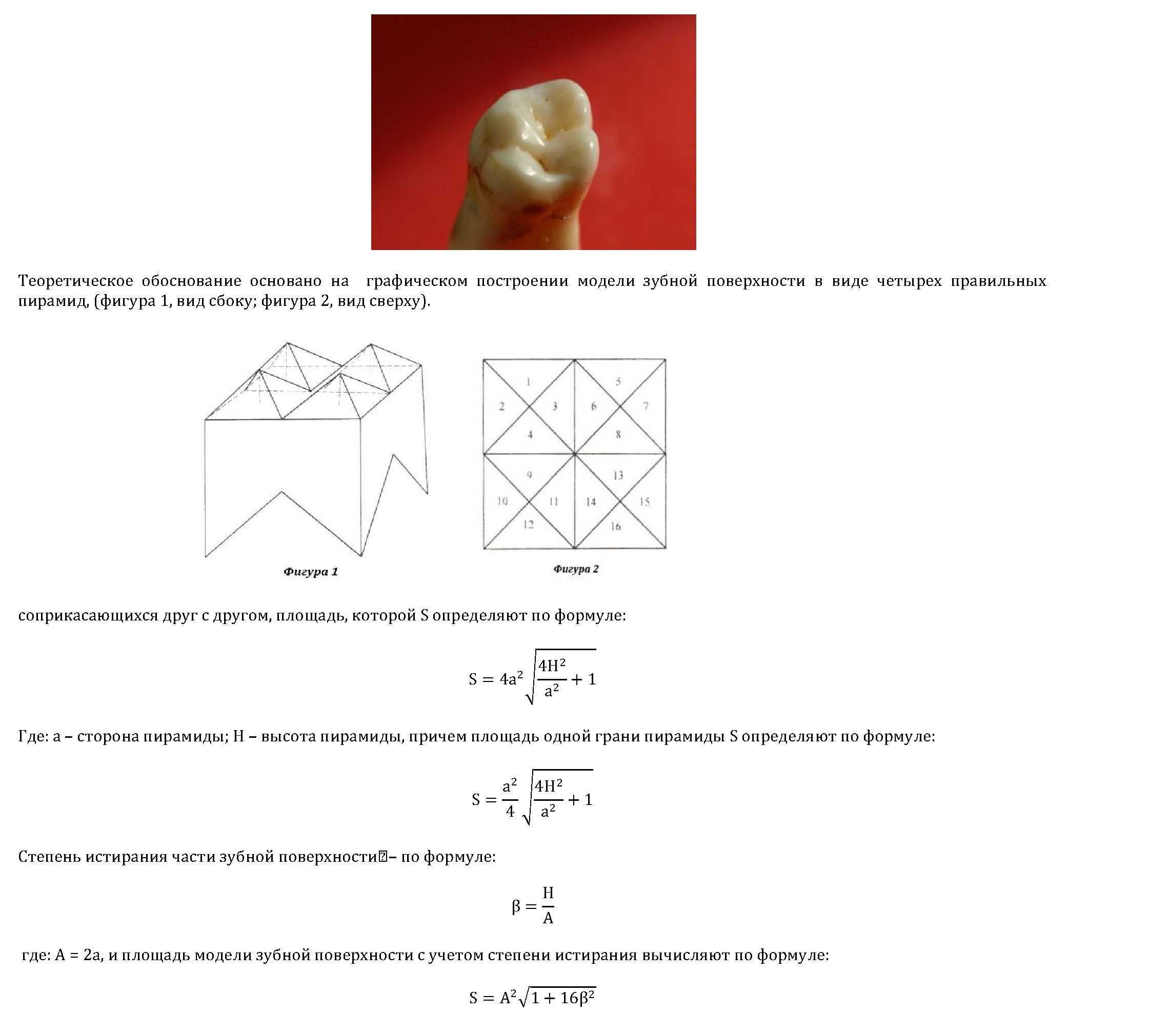Математическое обоснование моделирования окклюзионной поверхности зубов