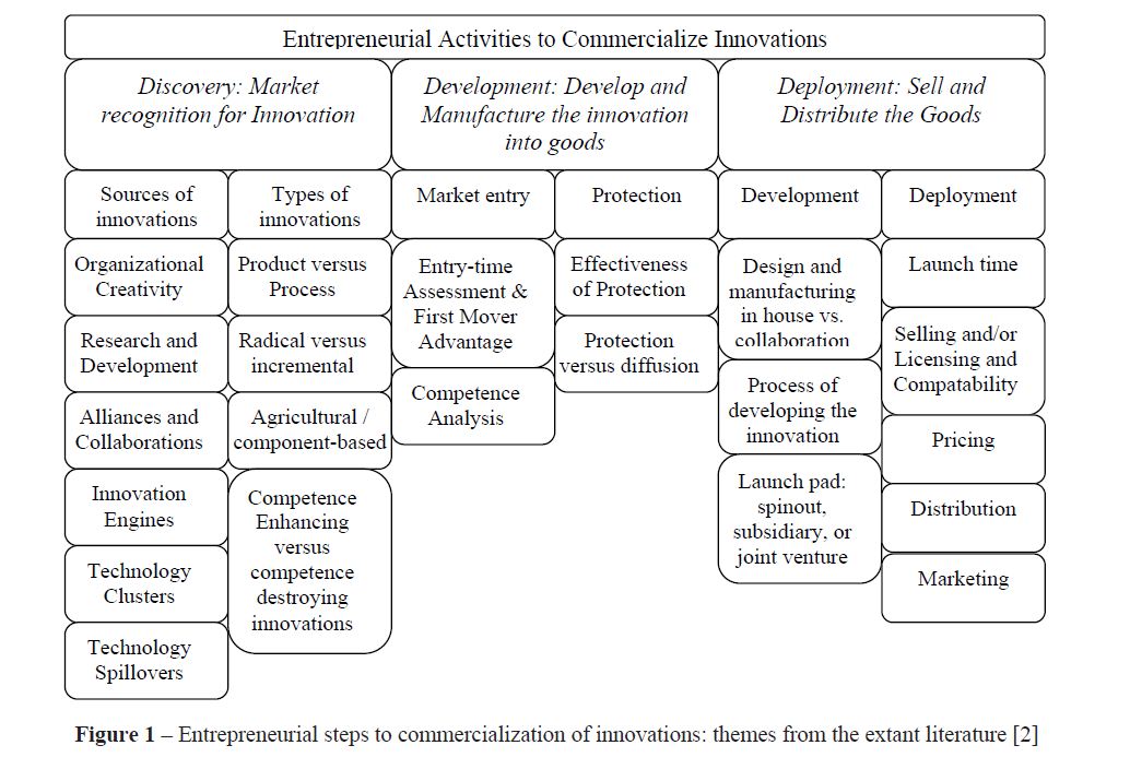Entrepreneurial steps to commercialization of innovations: themes from the extant literature 